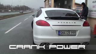 Porsche Panamera Turbo S  Akrapovic EVO [upl. by Lerraf365]