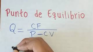 Punto de Equilibrio EJERCICIO resuelto paso a paso [upl. by Llevel]