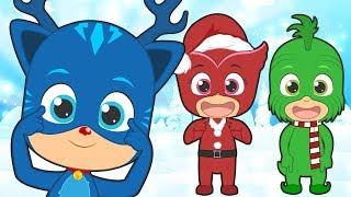 Cabeza hombros rodillas pies con PJ MASKS en Navidad 🎅 Canciones infantiles de Navidad [upl. by Scheer959]