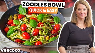 Try This Healthy Zucchini Noodles Bowl  Quick and Easy Vegan Lunch Recipe [upl. by Zoller]