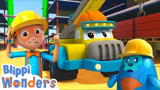 Blippi Becomes a Construction Worker  Blippi Wonders Educational Cartoons for Kids [upl. by Eloken]