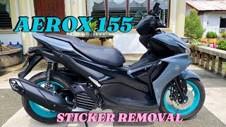 AEROX 155 STICKER REMOVAL 2024  CYAN STORM [upl. by Borries127]