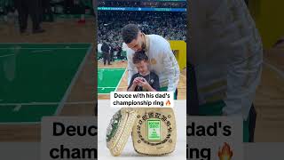 Deuce amp his Dads ring 🫶 via Boston CelticsTT shorts [upl. by Peisch]