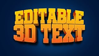 3D TEXT EFFECTS  PHOTOSHOP TUTORIAL  PREMADE TEXT [upl. by Tama]