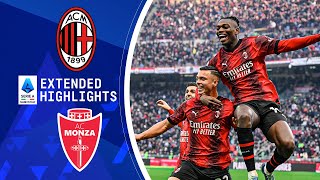 AC Milan vs Monza Extended Highlights  Serie A  CBS Sports Golazo [upl. by Notwal488]