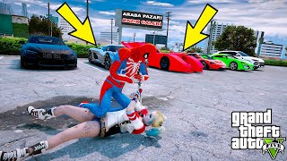 SPİDERMAN VE HARLEY QUİNN SÜPER PAHALI ARABA PAZARINA GİDİYOR  GTA 5 [upl. by Harlan]