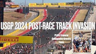 USGP 2024 PostRace Track Invasion amp Franco Colapinto greets fans chanting for him  COTA Austin TX [upl. by Eicats329]