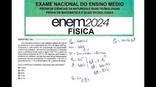 ENEM 2024 124Um estudante comprou uma cafeteira elétrica de 700 W de potência e com capacidade [upl. by Celine655]