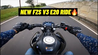 Riding 2023 FZS V3 BS7 😍  New Yamaha FZS V3 E20 Ride [upl. by Renrag]