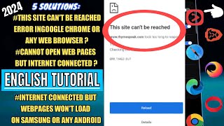 This Site Cant Be Reached Error Chrome Android  Cannot Open Web Pages But Internet Connected Fix [upl. by Berkow427]