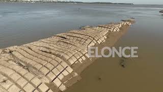 La bajante del río Paraná dejó a la vista la manta protectora del Túnel Subfluvial [upl. by Eissat]