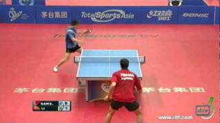 Vladimir Samsonov vs Li AhmetMens Singles Semifinals Spanish Open 2011 [upl. by Tiersten]