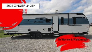 2024 CrossRoads RV Zinger 340BH Bunkhouse 2 Bedroom Travel Trailer Camper Walkthrough Review [upl. by Yraccaz]