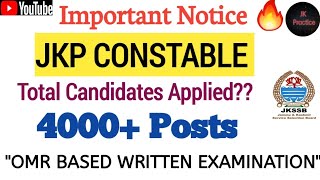 Important Update 🔥 JKP CONSTABLE jkssb [upl. by Nnanaej]