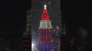 National Day Colours Lightup Menara Kembar PETRONASTwinTowersOfficial petronastwintowers25 [upl. by Now948]