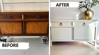 Refinishing a vintage mid century modern sideboard  buffet [upl. by Elleina39]