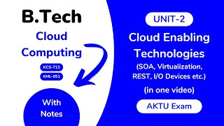 Unit 2 Cloud Enabling Technologies Service Oriented Architecture AKTU  BTech 4th Year KCS 713 [upl. by Nasya796]