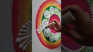 Best Rangoli Tricks by Sangeeta Deepavali Sankranti Dhanteras and Diwali Simple Rangoli [upl. by Horan]