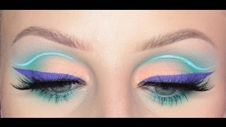 NEON GRAPHIC LINER LOOK  beccaboo [upl. by Nerok239]