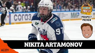 Carolina Hurricanes draft Nikita Artamonov at 50 Prospect Preview  PHLY Sports [upl. by Elum33]