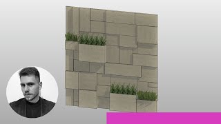 🔥 Modelagem Painel de Mármore 3D Travertino com vegetação [upl. by Lulita]