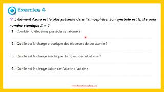 les atomes et les ions  exercice corrigé 3AC  Exercice 4 [upl. by Lyndsie]