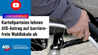 Kartellparteien lehnen den AfDAntrag auf barrierefreie Wahllokale ab [upl. by Ahsinrad]