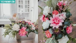 DIY Faux Flower Arrangement  Cheap amp Easy [upl. by Orelu]