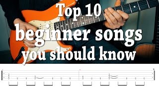 Top 10 fun quoteasyquot guitar songs you should know with TABS [upl. by Ahsoek]