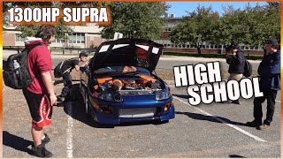 Taking my 1300HP Supra mk4 to High School [upl. by Notle929]