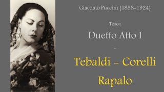 RT live 12  Tosca Duetto Atto I Napoli 1958  Tebaldi Corelli Rapalo [upl. by Avahc]