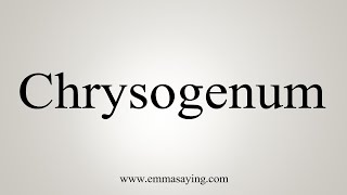 How To Say Chrysogenum [upl. by Ellehcen528]