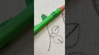 Leaf Embroidery embroidery leafembroidery threadwork leafs embroiderytutorial shorts diy [upl. by Enedan]