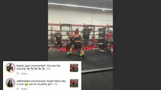 Stefi Cohen VS Danielle Pitbull  25x World record power lifter gets rocked boxing then body shames [upl. by Tiffie]