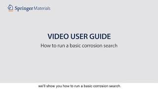 SpringerMaterials How to run a basic corrosion search [upl. by Mort]