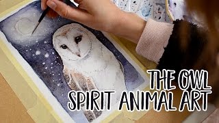 Art Time Lapse  Spirit Animal Oracle Deck The Owl [upl. by Seyler]