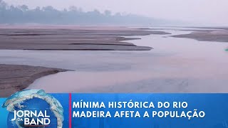 Mínima histórica do Rio Madeira afeta a população ribeirinha  Jornal da Band [upl. by Aneekal714]