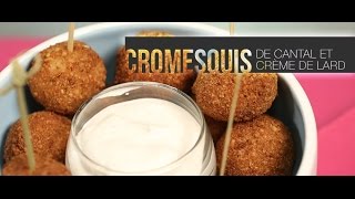 MUG la recette  Cromesquis de cantal et crème de lard [upl. by Sudnak]