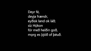 Hákonarmál stanza 2021  Oldnorse viking poem [upl. by Idurt]