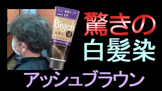 【カラートリートメント】白髪染めカラートリートメントのアッシュブラウンで多い白髪に染めてみました。 [upl. by Siraj]