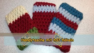 Handytasche häkeln mit halben Stäbchen und Farbwechsel [upl. by Utica]