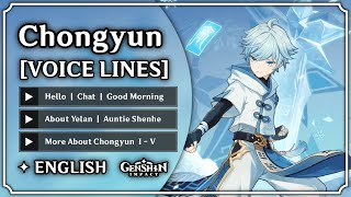 Chongyun  All Voice Lines ENGLISH Voice Over  Genshin Impact  M0har1b [upl. by Modesty]