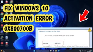 Fix Windows 10 Activation Error 0x800700B EASY [upl. by Tenom53]