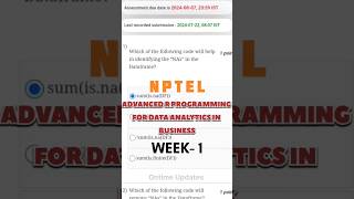 Advanced R Programming for Data Analytics in Business week1  nptel week1 r ontimeupdates [upl. by Lerud]