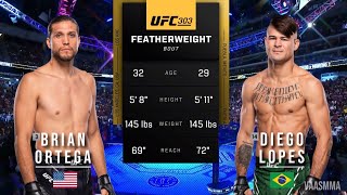 BRIAN ORTEGA VS DIEGO LOPES FULL FIGHT UFC 303 [upl. by Ayanat]