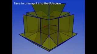 Unwrapping a tesseract 4d cube aka hypercube [upl. by Adachi]