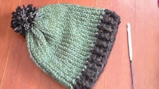 how to crochet ribbing on loom knit hat [upl. by Nabi67]