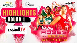 England Roses vs South Africa Netball Vitality International Series Game 1 First Half Highlights [upl. by Assylem]