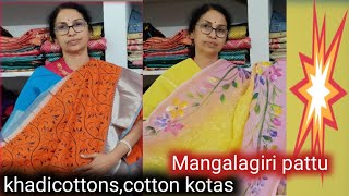 offer manglagiri pattukhadi cottonspure work cotton kota with paintingsuseela fashion point [upl. by Llemaj]