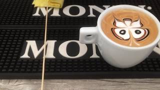 Pisaki Latte Art MONIN  wzory krok po kroku 7 [upl. by Ellevel]